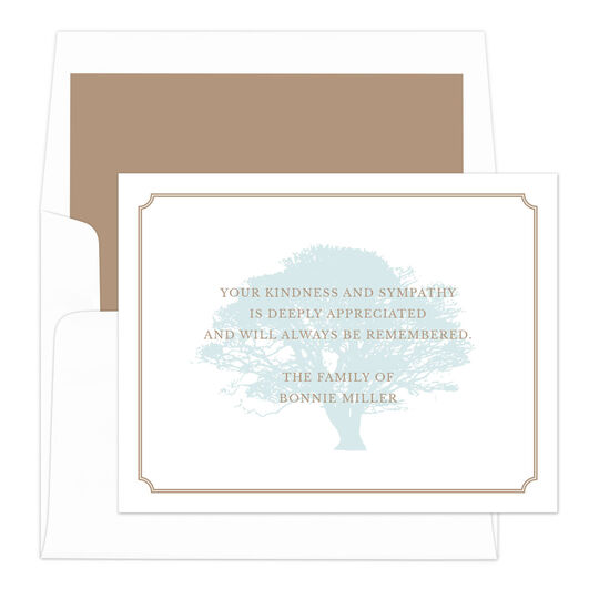 White Oak Tree Folded Sympathy Cards